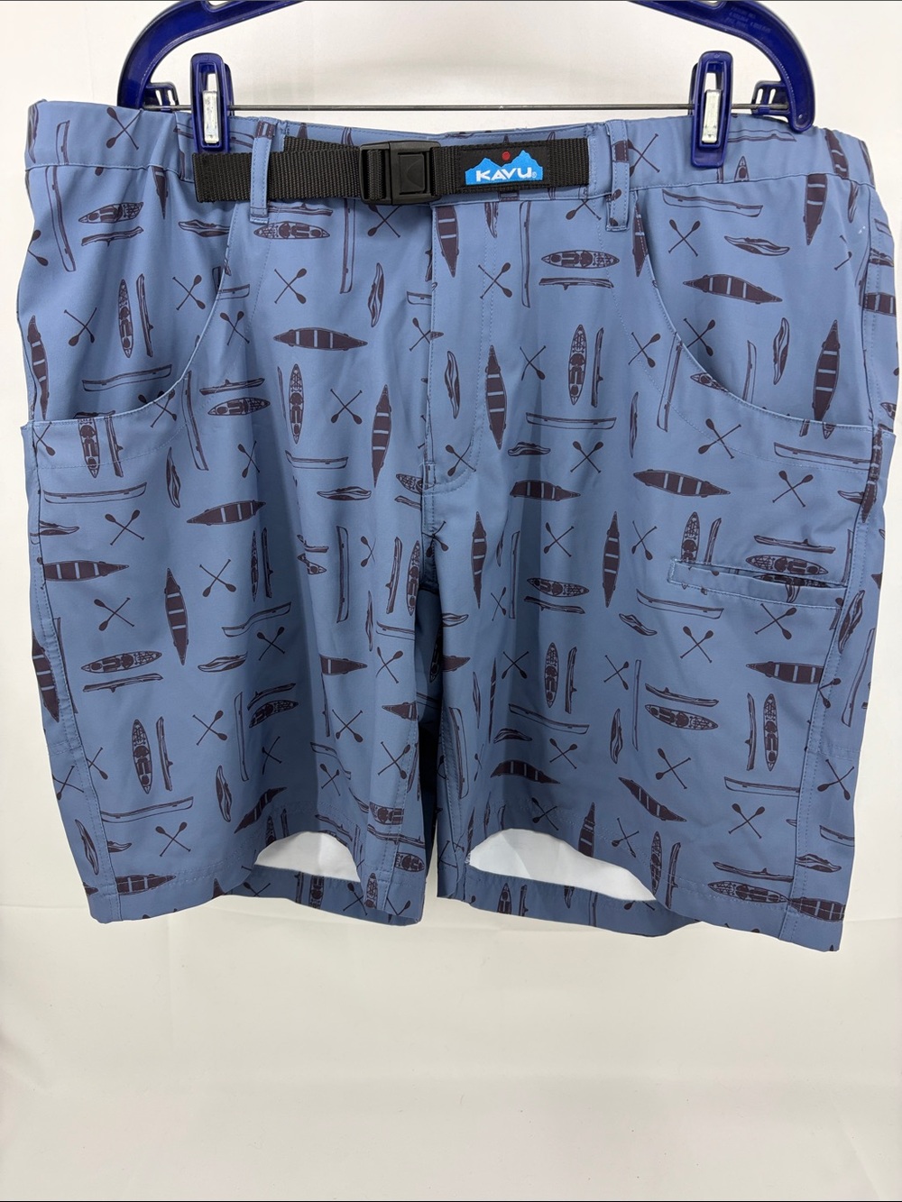 EUC Kavu Mens Chilli H20 Shorts, Dusty Blue Canoe KayakSwim Board Shorts, XXL